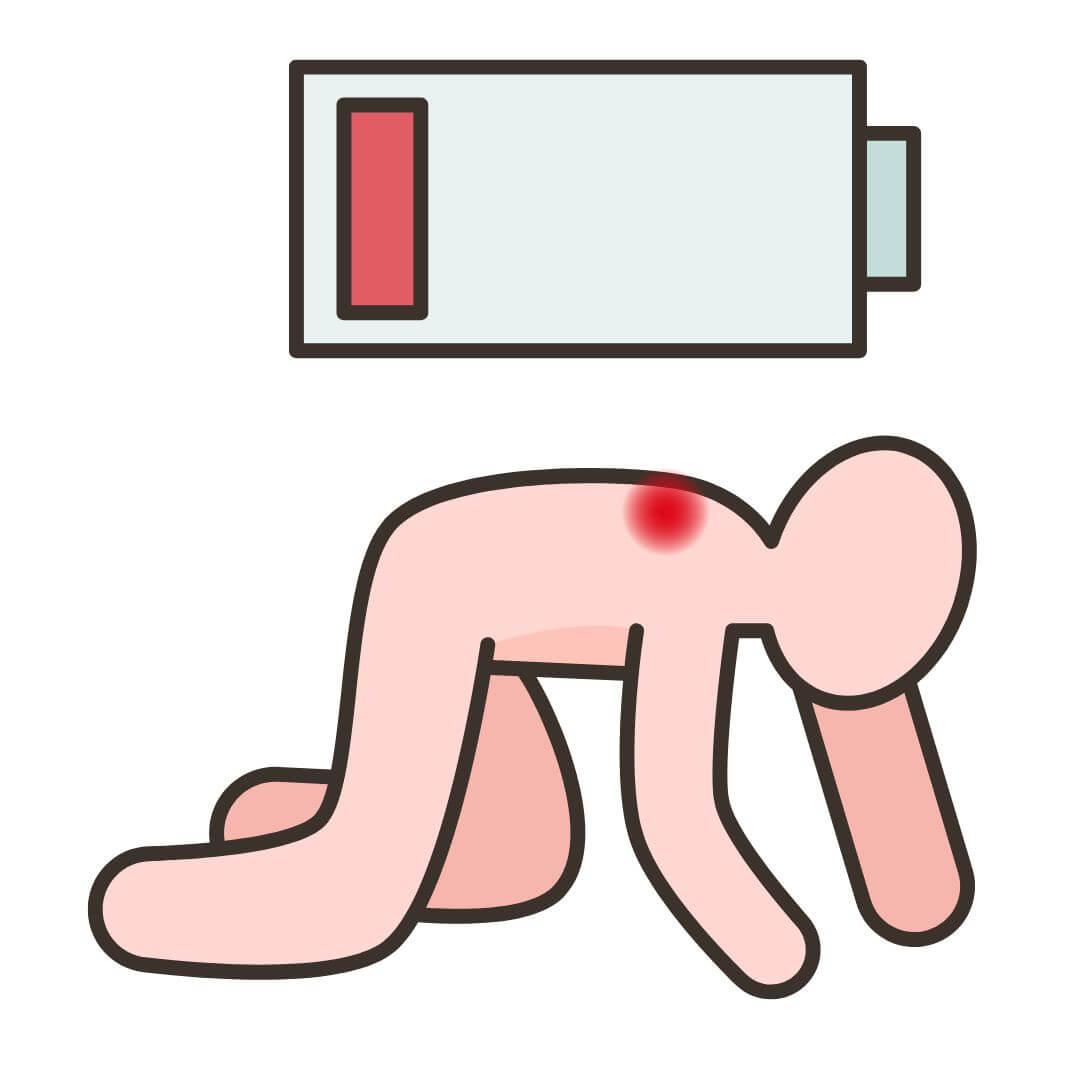 Chronische pijn en vermoeidheid illustratie